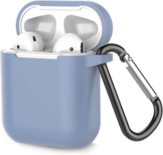 Protective Silicone Case with Keychain for Apple Airpods 1 & 2 (Front LED Not Visible) Alaskan Blue - Mağazam